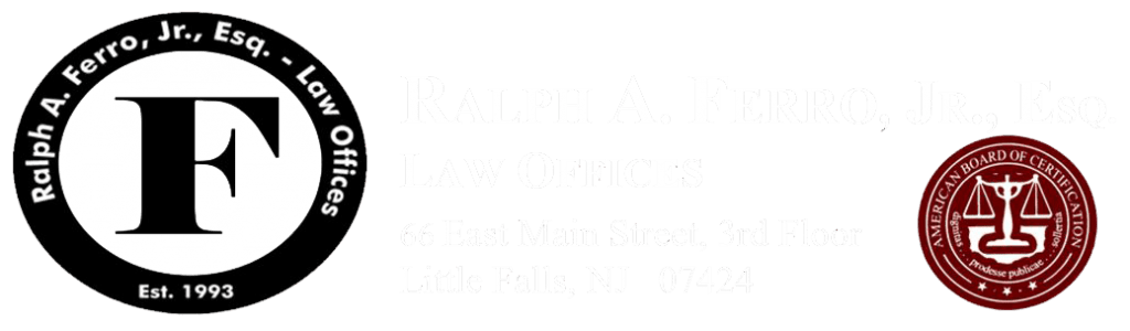 NJ Bankruptcy Law Office Logo (Transparent) dictating Ralph A. Ferro Jr., Esq's Law Practice